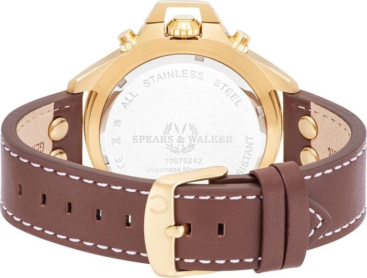 Produktbild Spears & Walker Quarzuhr Varus II Echtleder Braun - 34112 (Chronograph, 49 mm)