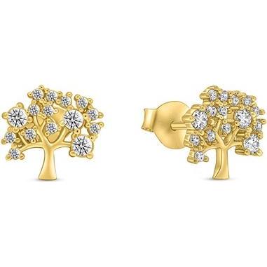 Brilio, Ohrringe, Silver - Popular gold-plated earrings Tree of Life EA348Y
