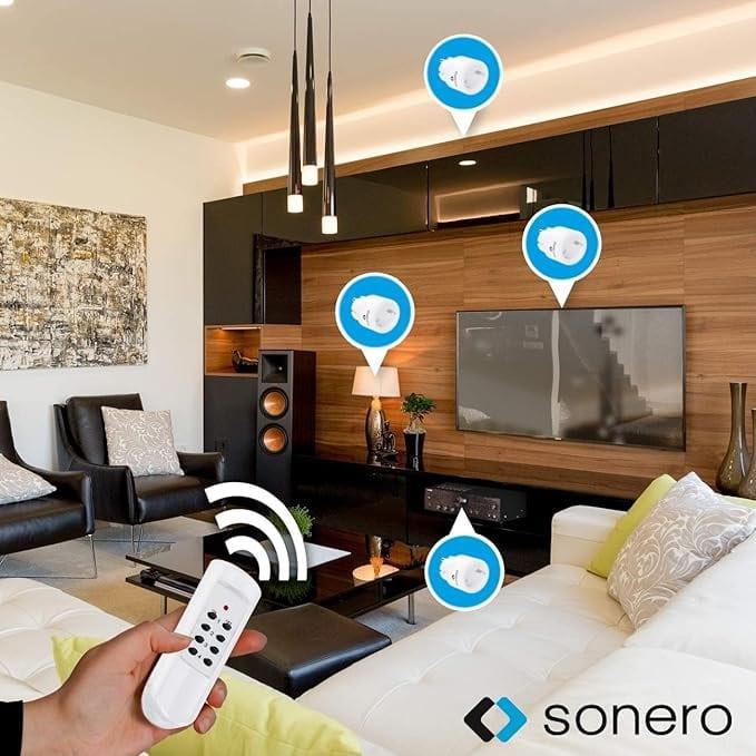 Actual product image Sonero Funksteckdosen-Set S-RCS104, 1 Sender, 4 Empfänger, weiss