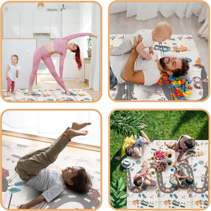 Image du produit Nukido Tapis d'éveil double face (200 x 180 x 1 cm)