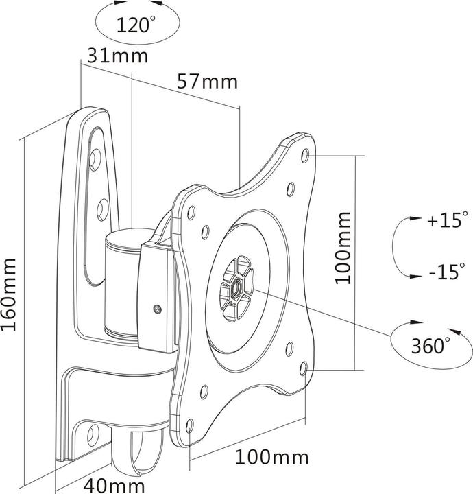 Produktbild InLine Wandhalterung (Wand, 13")