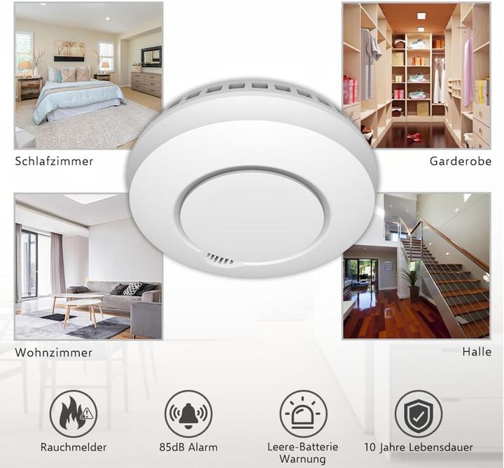 Actual product image Elro Wireless Interconnectable Smoke Detector with Heat Sensor - 6 Pack