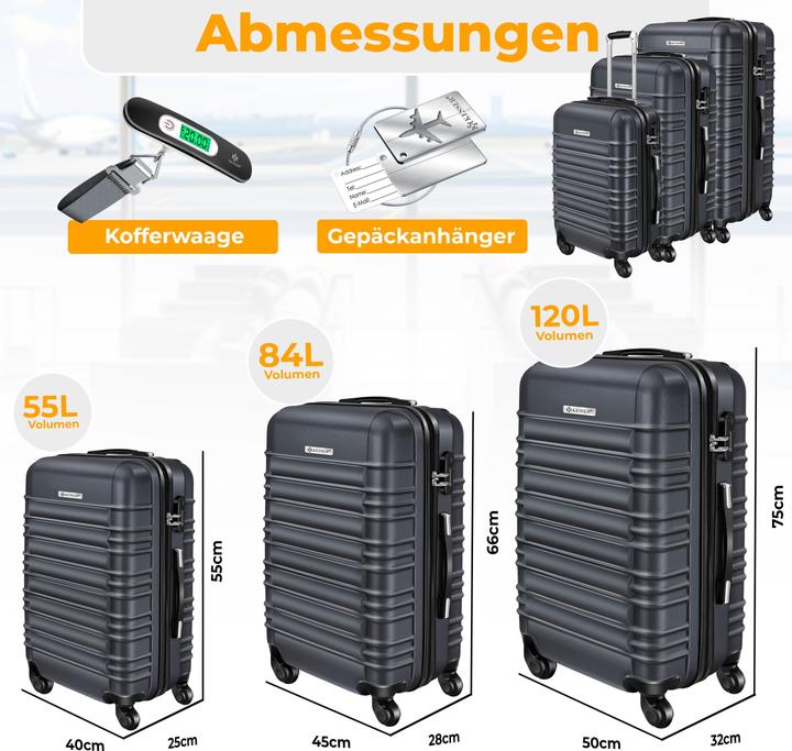 Image du produit Kesser Set de 3 valises rigides Set de valises de voyage rigides (45 l)