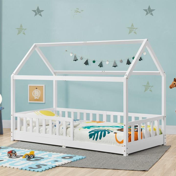 Image du produit Juskys Kinderbett 90x200cm Marli - Weiss (90 x 200 cm)