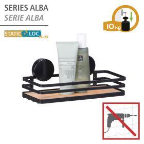 Actual product image Wenko Static-Loc® Alba shower basket steel, bamboo