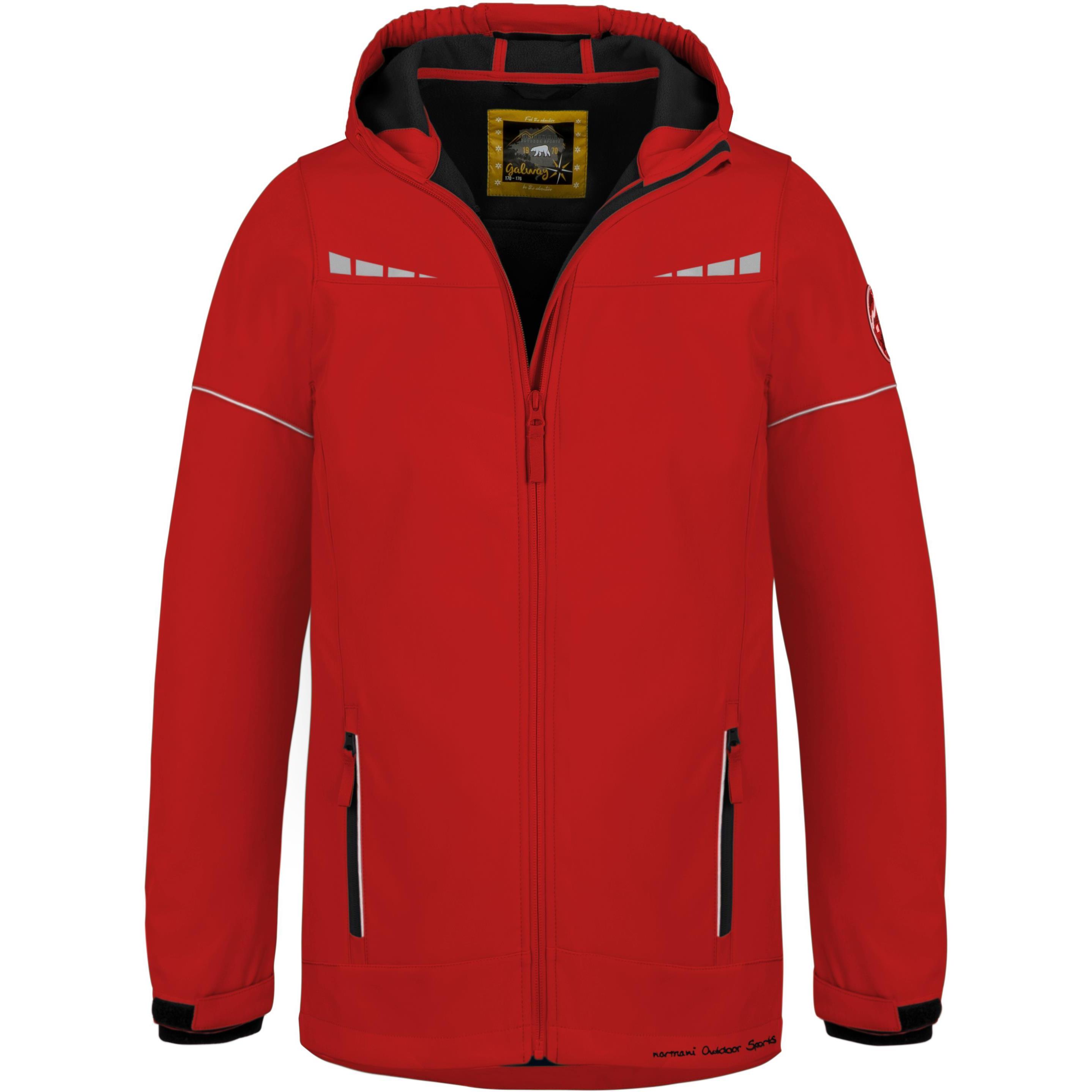 Thumbnail - Normani, Unisex, Jacke, Kinder Softshelljacke Galway (134, 140), Rot, 140, 134