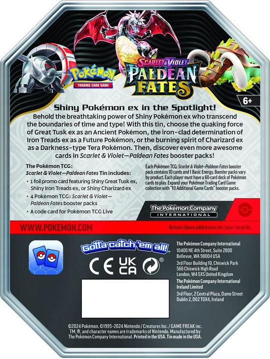 Image du produit Pokémon Paldean Fates (Anglais, Tin)