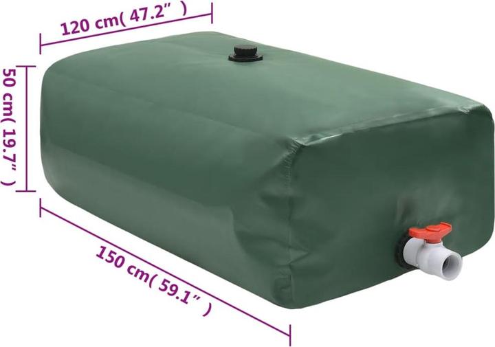 Actual product image VidaXL Wassertank mit Wasserhahn Faltbar 1000 L PVC (1000 l)