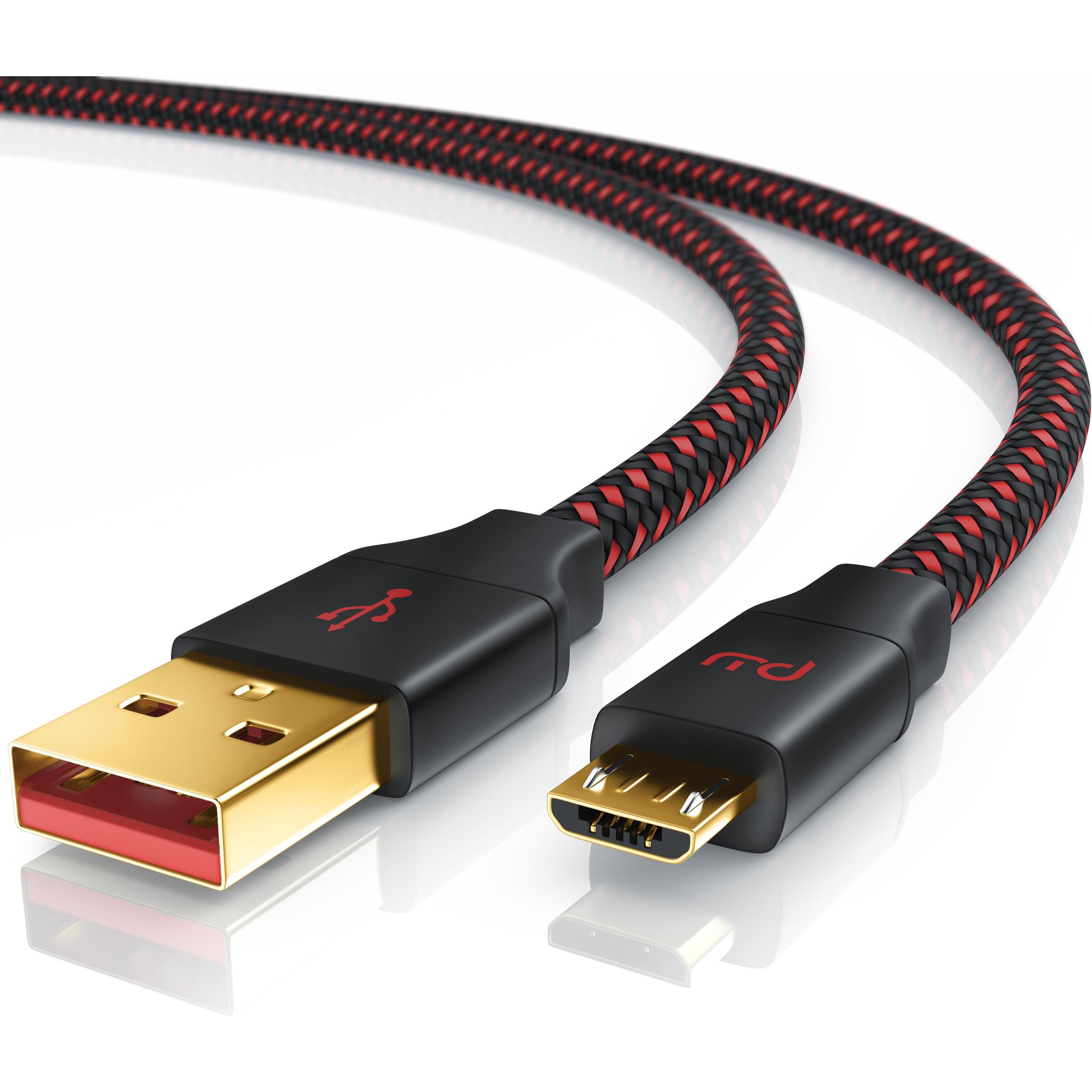 Primewire Micro USB 2.0 zu USB Typ A Kabel, UltimateCharge MicroUSB 2.0 Schnellladekabel mit Datenübertragung (3 m, USB ...