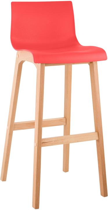 Actual product image CLP Barstool Hoover Natura 4-legged frame, red