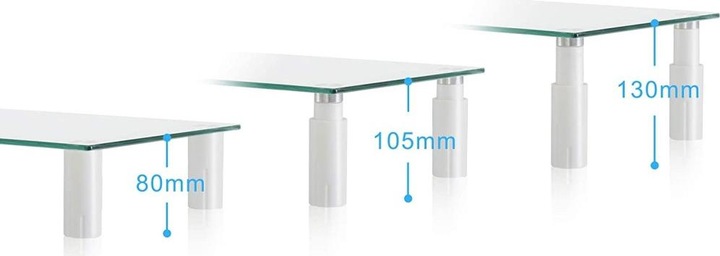 Techly Universal Ablagetisch aus Glas, 580 x 210 x 130 mm