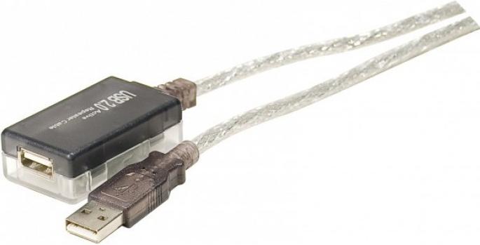 Exertis Connect Aktives USB 2.0 Verlängerungskabel mit Verstärker, 12,0 m Maximal verlängerbar auf 36 Meter (12 m, USB 2.0)