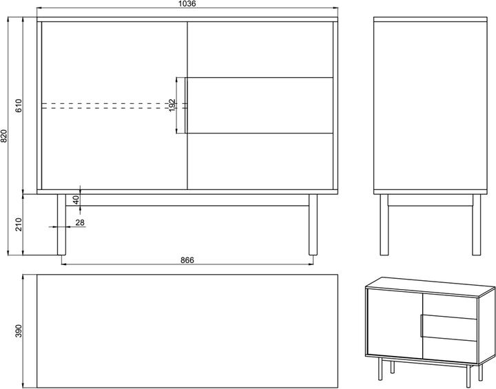 Actual product image Selsey Viviaro (104 x 39 x 82 cm)