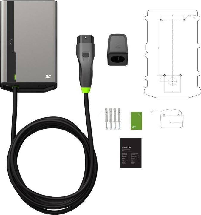Produktbild GreenCell GC EVGC021B2250 - Wallbox, 3,6 - 22 KW, 5 m, NFC (Typ 2, 22 kW, 32 A)