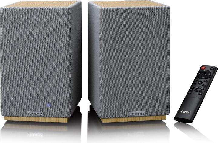 Actual product image Lenco Aktiv Lautsprecher, 2x40W, Wood, BT, opt.In, USB, AUX