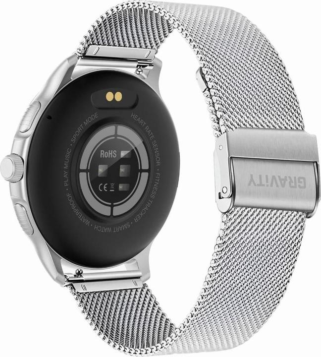 Produktbild Gravity GT12-6 Damen-Smartwatch, lila Silikonarmband + silbernes Armband