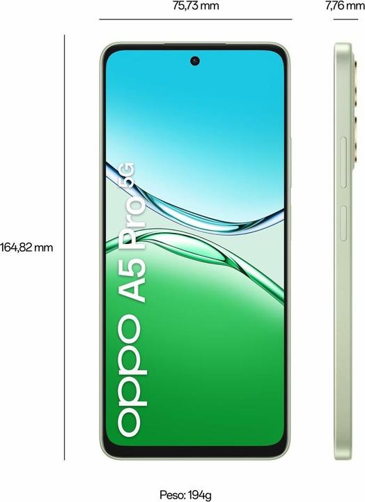 Image du produit OPPO A5 Pro 5G (256 Go, Green, Olive, 6.67", Double SIM, 5G)