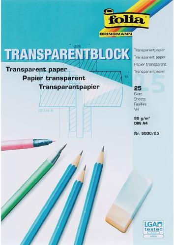 Produktbild Folia Transparent-Papier-Blöcke (80 g/m², 25x)
