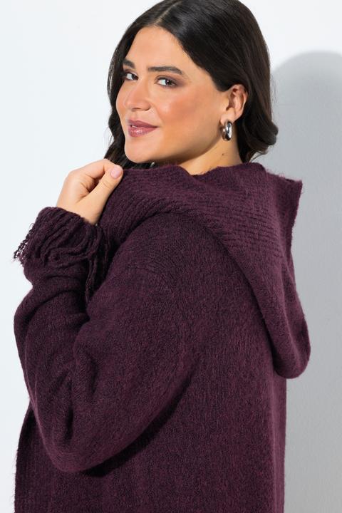 Produktbild Ulla Popken Strickjacke, Fransen, Kapuze, ohne Verschluss, Langarm (46, 48)