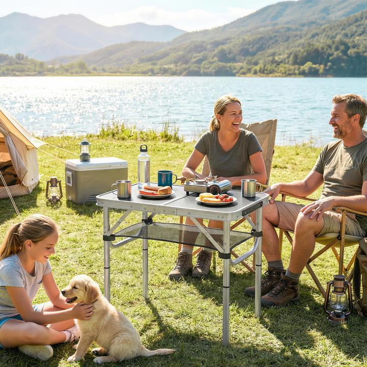 Image du produit Outsunny Campingtisch Aluminium, MDF Schwarz