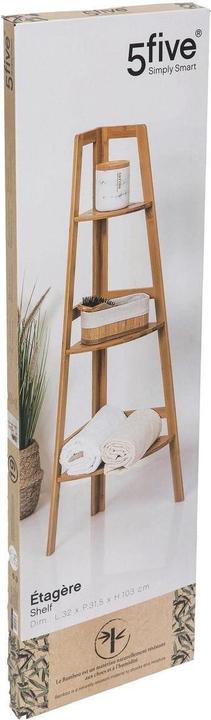 Produktbild 5Five Eckregal mit 3 Ebenen - Bambus (31.90 x 31.50 x 103 cm)