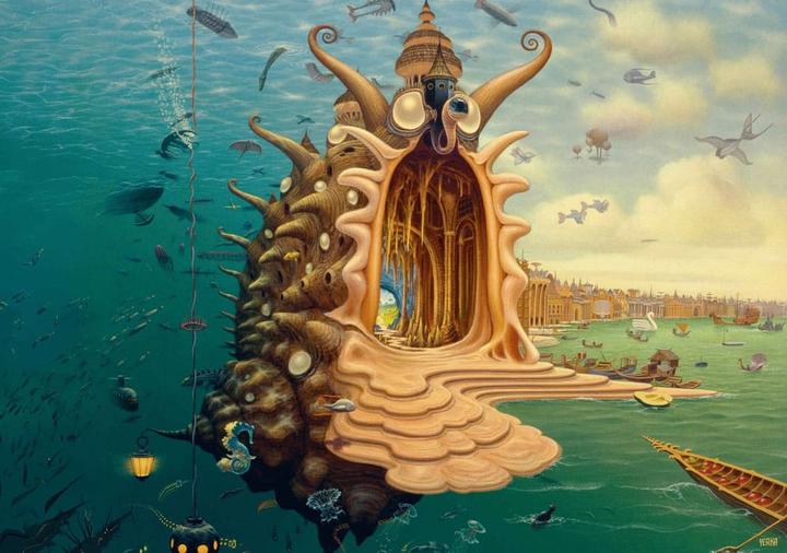 Actual product image Good Loot Puzzle 1000 Imagination Jacek Yerka Port / Harbour (1000 pieces)