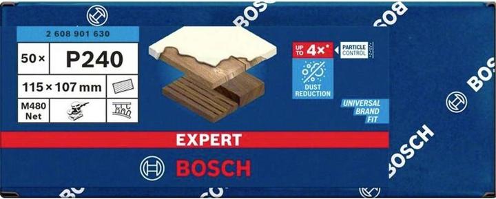 Produktbild Bosch Professional Zubehör EXPERT M480 Schleifnetz, 115 x 107 mm, G 240, 50 Stück (K240)