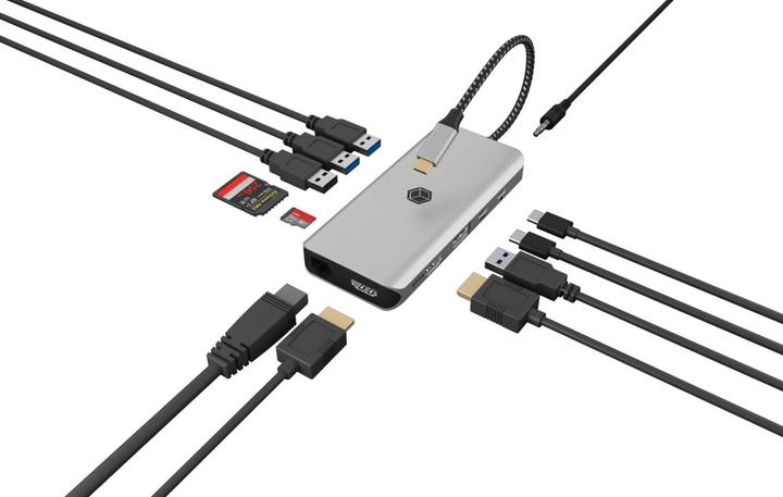 Produktbild Icy Box ICY BOX DockingStation mit 8K, Gigabit LAN & 100W PD IB-DK4061-CPD (USB-C, 12 Ports)