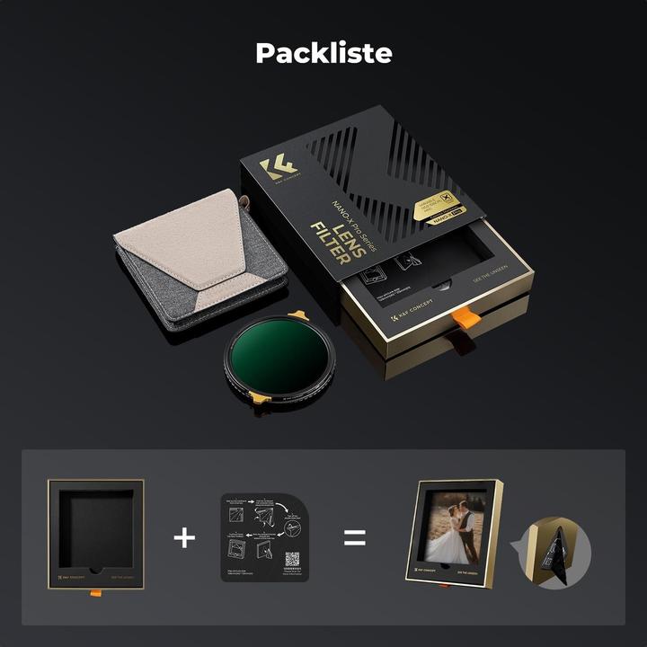 Produktbild K&F Concept ND2-32 & CPL Filter 82mm 2-in-1 Variabler ND- und Polarisationsfilter (82 mm, ND- / Graufilter)