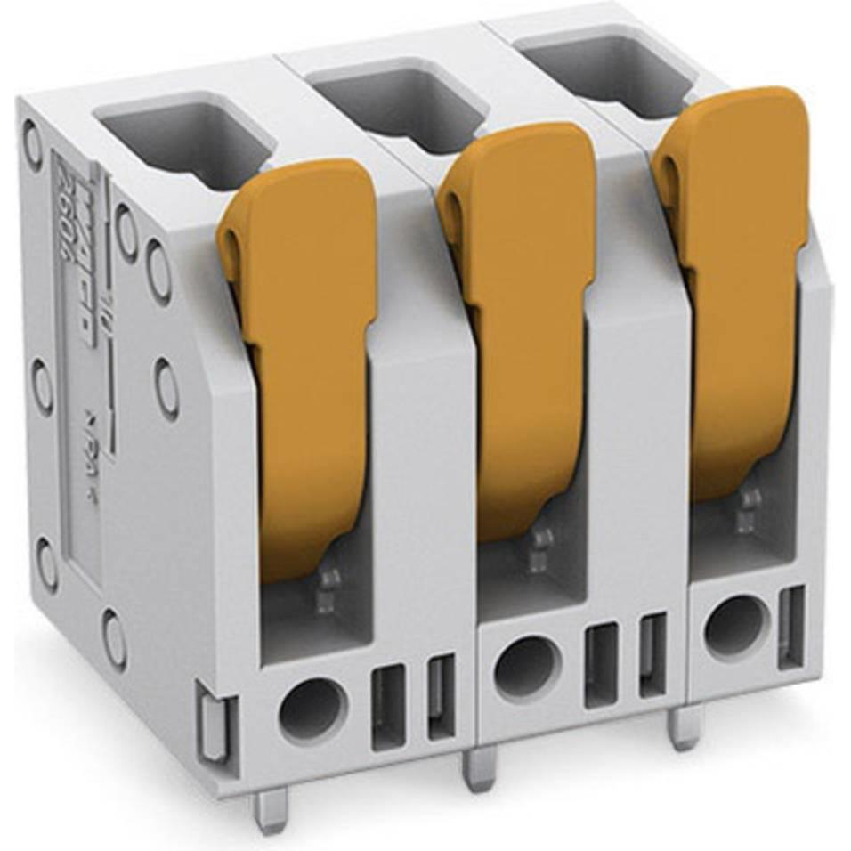 Wago Leiterplattenklemme mit Hebel, Elektronikkabel + Stecker, Grau