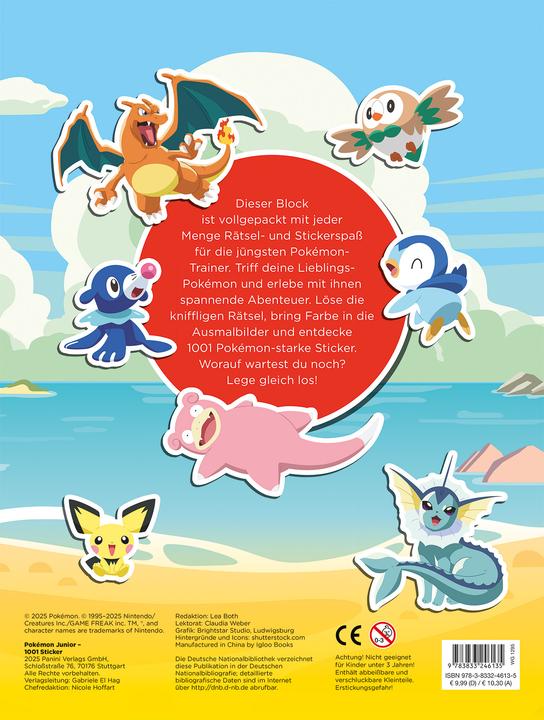 Immagine prodotto Panini Pokémon Junior: 1001 Sticker - Stickern - Rätseln - Ausmalen