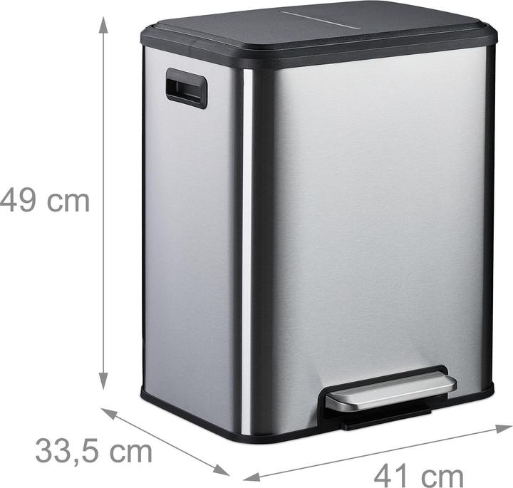 Produktbild Relaxdays Mülleimer mit 2 Fächern 2 x 15 Liter (30 l)