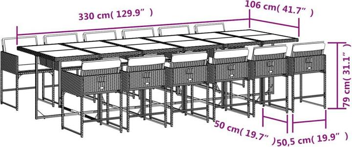 Produktbild vidaXL Garten Essgruppe