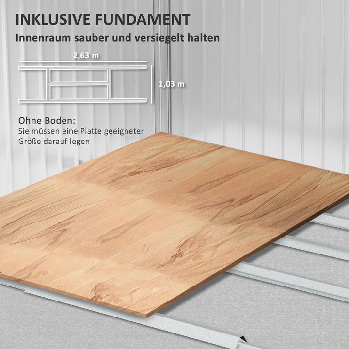 Image du produit Outsunny Gerätehaus Stahl Hellgrau