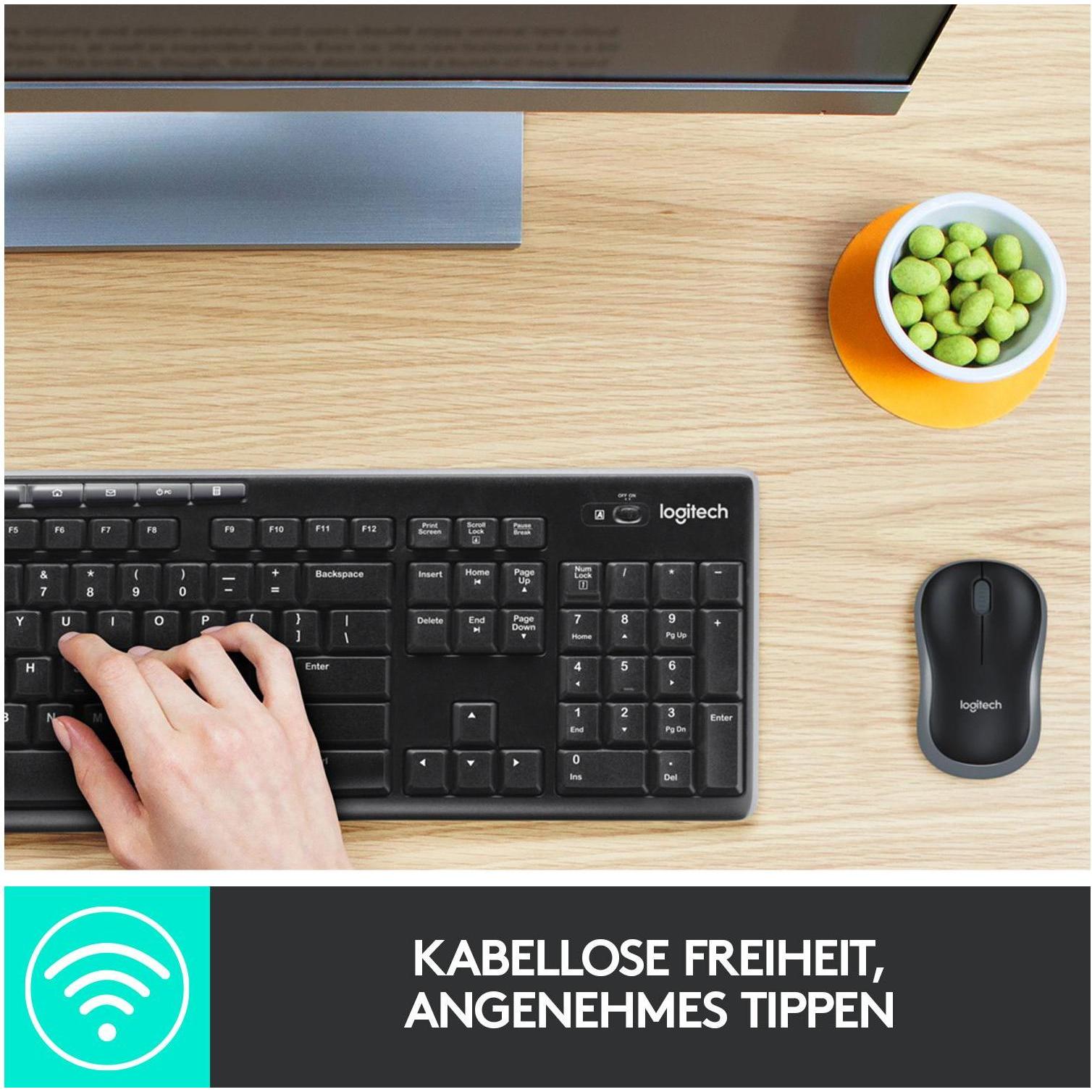 Thumbnail - Logitech Mk270 (Eng. Int., Kabellos), Tastatur, Schwarz
