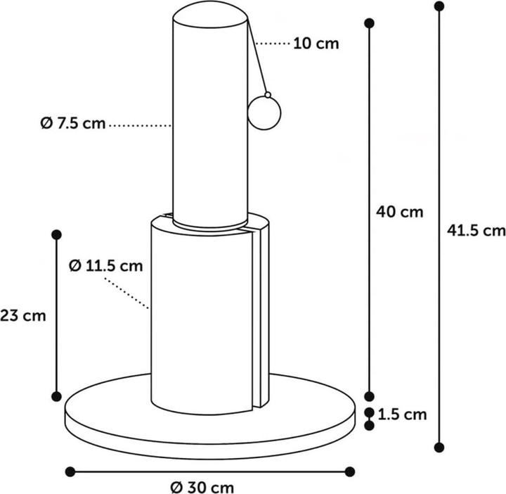Actual product image Flamingo Scratchingpole Sno Asam Grey - (540058515894) (41.50 cm, Grey)