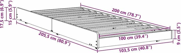 Produktbild vidaXL Bettgestell (100 x 200 cm)