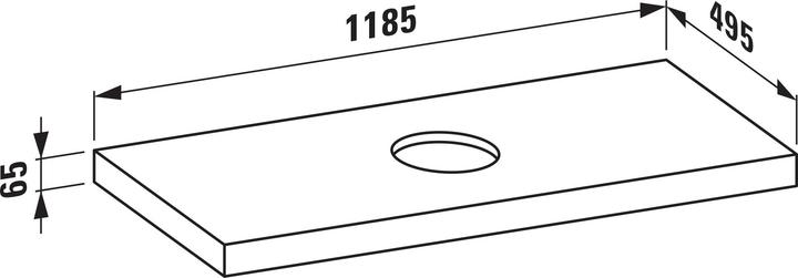 Immagine prodotto Laufen Piastra per lavabo Lani, unapertura al centro, 1185x495x65 mm, H404671112