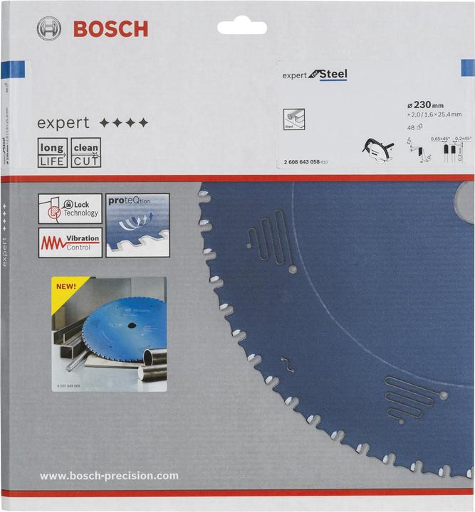 Produktbild Bosch Professional Zubehör Kreissägeblatt Expert for Steel, 230 x 25,4 x 2,0 mm, 48