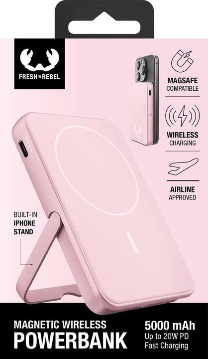 Actual product image Fresh'N Rebel Magnetic Wireless Powerbank (5000 mAh, 20 W, 18.50 Wh)