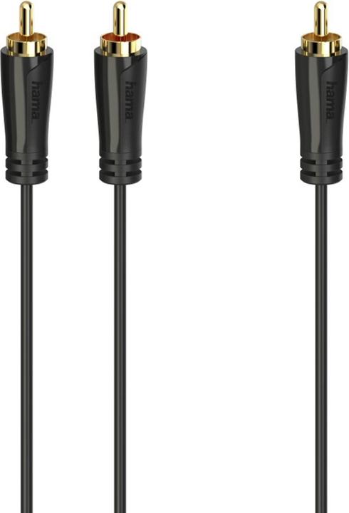 Image du produit Hama Câble pour subwoofer, prise cinch - 2 prises cinch, plaqué or, 5.0 m (5 m, Câbles Cinch)