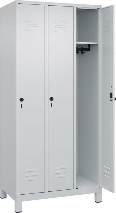C+P CP Vestiaire Classic Plus gris clair 080010-30 S10009, 3 casiers 90,0 x 50,0 x 195,0 cm (90 cm, 195 cm)