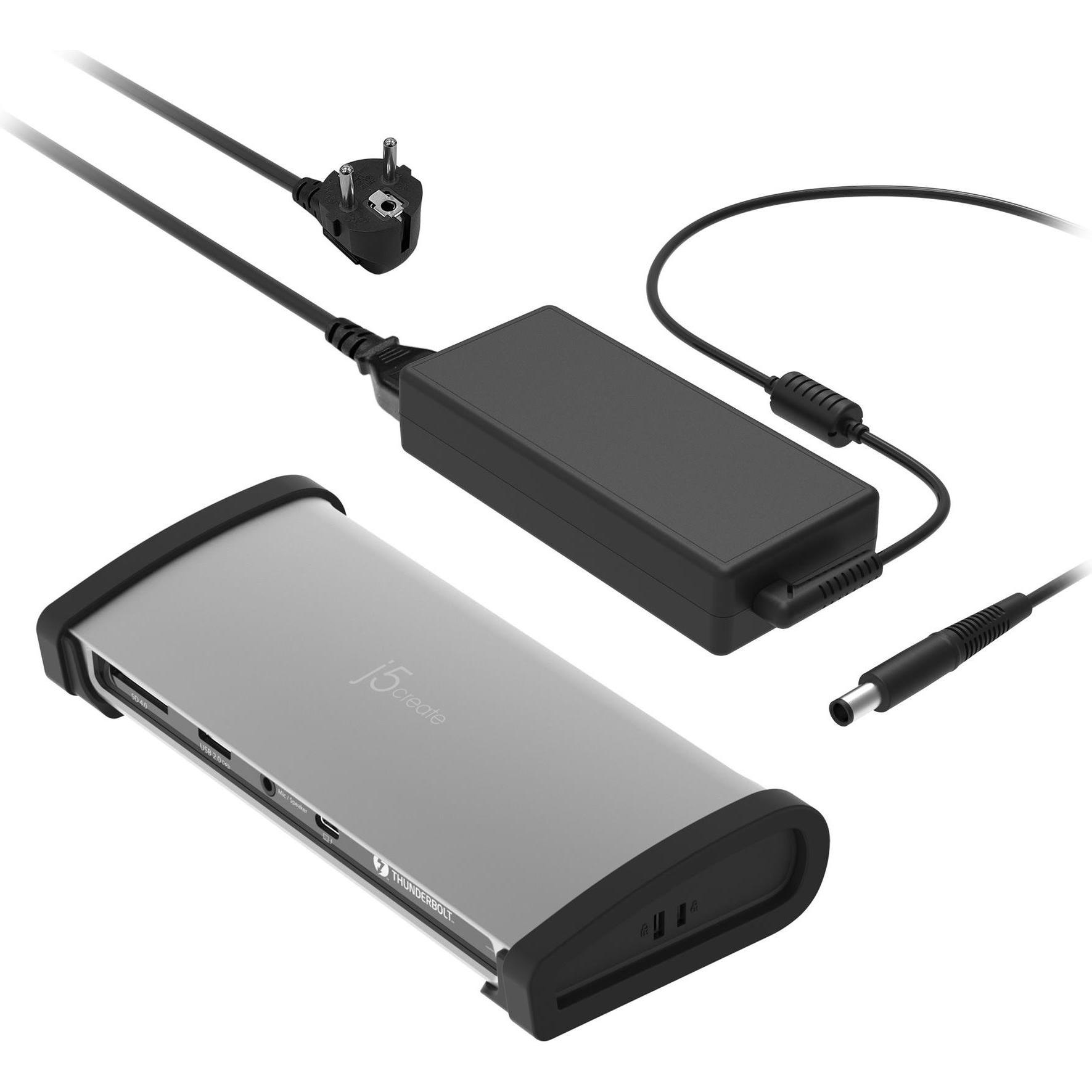 j5Create JTD562 - Docking station 8K Thunderbolt™ 4 - UE, Cablato, Thunderbolt 4, 96 W, 3,5 mm, 10,1 (Thunderbolt, 11 porte), Docking station + Hub US