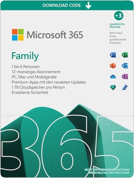 Microsoft 365 Family 12+15 Monate