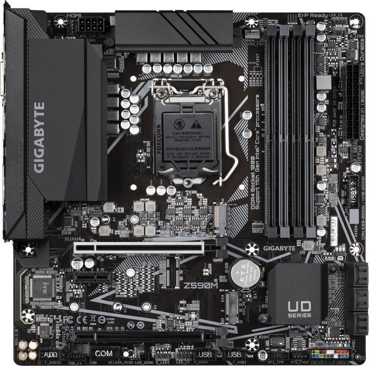 Gigabyte Z590M - 1.0 - Motherboard - micro ATX - LGA1200 socket - Z590 - USB-C Gen1, USB (LGA 1200, Intel Z590 Express, mATX)