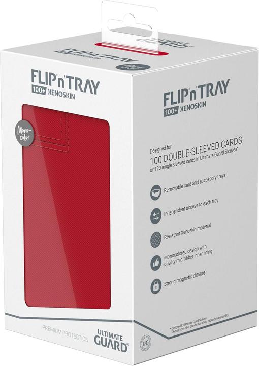Actual product image Ultimate Guard Card Box Flip'n'Tray XenoSkin Monocolor 100+ Red