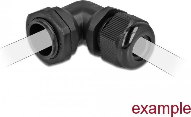 Actual product image Delock Cable gland 90° angled PG7 black