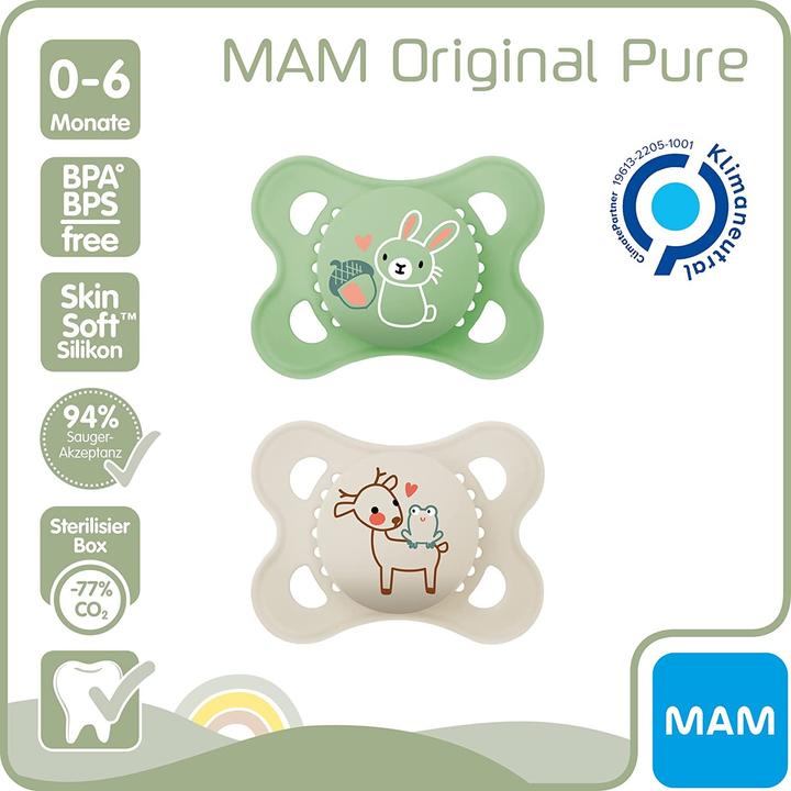Productafbeelding MAM Ori.Pure Silicone 0-6 uni (2 x, tot 6 M.)