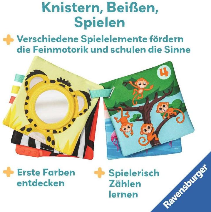 Image du produit Ravensburger 4854 play+ Mon tout premier livre de jeu : Chiffres et couleurs, livre en tissu, livre à câliner (Allemand)