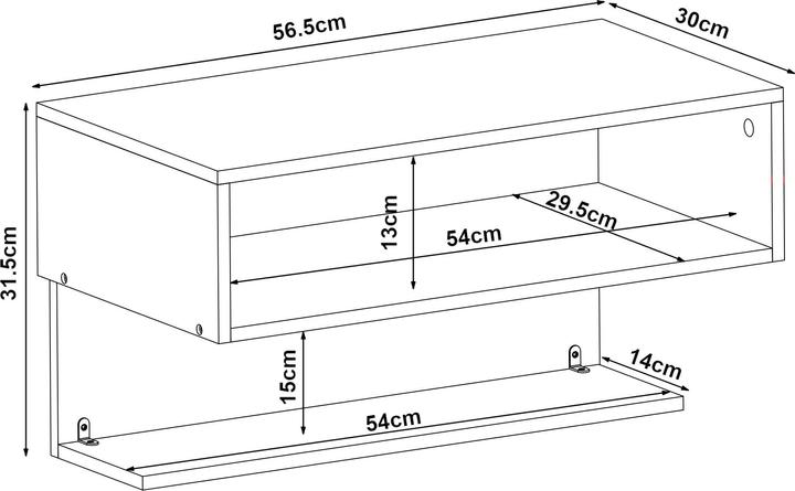 Produktbild En.Casa Christchurch (56.50 x 30 x 31.50 cm)